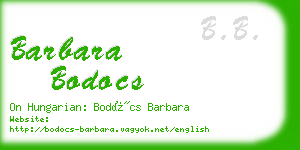 barbara bodocs business card